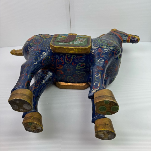 Vintage Large Tang Dynasty Wooden Horse Statue 23"Finely Hand Decorated Oriental - Picture 10 of 16